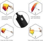 Windproof Folding Travel Umbrella with Teflon Coating | 54 Inch Double Layer Auto Open Close Rain Umbrella | 10 Ribs Compact Golf Umbrella for Men & Women - Image 3