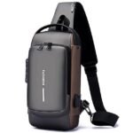 KAVANA Anti-Theft Chest Bag for Men with USB Charging Port | Water Resistant Crossbody Sling Bag for Travel, Office & Daily Use | Casual Sports Messenger Shoulder Bag