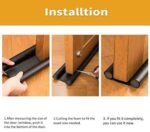 Door Gap Filler 39 Inch Draft Stopper (Pack of 3) | Adjustable Door Bottom Seal Strip for Dust, Noise & Air Blocking | Weather Guard Door Sweep Protector (Brown) - Image 2