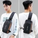 KAVANA Anti-Theft Chest Bag for Men with USB Charging Port | Water Resistant Crossbody Sling Bag for Travel, Office & Daily Use | Casual Sports Messenger Shoulder Bag - Image 3