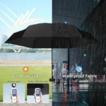 Mini Folding Pocket Umbrella with Hard Case | Lightweight 6-Ribs Travel Umbrella for Women & Girls | Compact Anti-UV Sun & Rain Umbrella with Manual Open Design - Image 3
