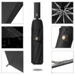 Auto Open Close Compact Travel Umbrella | Windproof Automatic Folding Rain Umbrella for Men & Women | Portable Waterproof Umbrella - Image 5