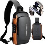 KAVANA Anti-Theft Chest Bag for Men with USB Charging Port | Water Resistant Crossbody Sling Bag for Travel, Office & Daily Use | Casual Sports Messenger Shoulder Bag - Image 2