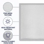 Heat Resistant Ironing Cloth Protective Mesh | Safe Wrinkle-Free Ironing Pad for Delicate Clothes & Fabrics | Reusable Iron Press Cloth (1 Pc) - Image 6