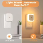 Automatic Sensor LED Night Lamp | Smart Dusk to Dawn Plug-in Light for Bedroom, Bedside & Hallway | Energy Saving Auto ON/OFF Dim Night Light