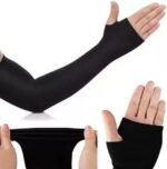 UV Sun Protection Face Mask & Arm Sleeves Combo for Men & Women | Cooling Bike Riding Face Cover with Hand Sleeves | Black (Pack of 2) - Image 3