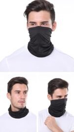 UV Sun Protection Face Mask & Arm Sleeves Combo for Men & Women | Cooling Bike Riding Face Cover with Hand Sleeves | Black (Pack of 2) - Image 5