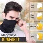 UV Sun Protection Face Mask & Arm Sleeves Combo for Men & Women | Cooling Bike Riding Face Cover with Hand Sleeves | Black (Pack of 2) - Image 4