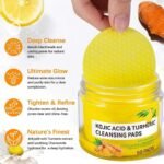 Kojic Acid, Vitamin C & Turmeric Face Cleansing Pads Combo | Brightening Skincare Kit for Dark Spots, Acne & Glowing Skin | 50 + 60 Pads - Image 8