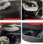 2 PCS Super Soft Microfiber Car Duster with Extendable Handle | Premium Car & Home Cleaning Brush Mop | Wash & Dust Cleaner Kit - Image 5