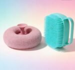 Premium Bath Scrubber Combo | Soap Dispenser Silicone Body Brush with Soft Loofah Sponge for Deep Cleansing & Exfoliation
