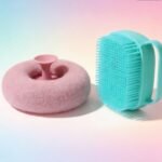 Premium Bath Scrubber Combo | Soap Dispenser Silicone Body Brush with Soft Loofah Sponge for Deep Cleansing & Exfoliation
